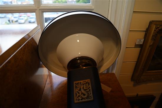 An Eileen Gray Sirene embossed metal and plastic desk lamp, height 17in.